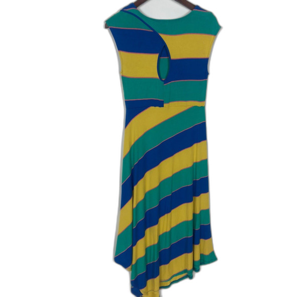 Spense Asymmetrical Colorful Stripe Sleeveless Dress Keyhole Back Womens Size XS - Picture 4 of 6